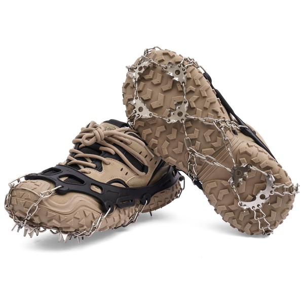 Strap Type Crampons, 24 Teeth Claws, Multifunction Non-Slip Ice Cleat,