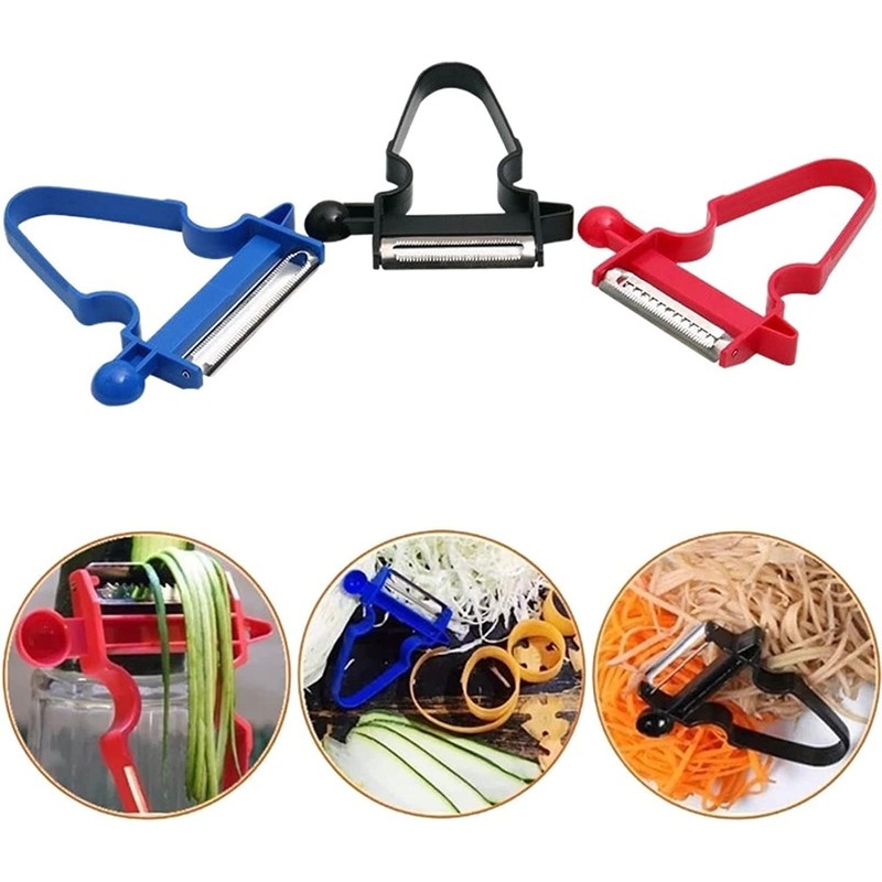 Magic Trio Peeler, Multi-Purpose Vegetable Cutter, Peeler Shredder Slicer, Easy