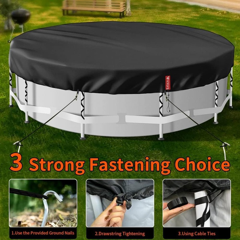 VniYors 14 Ft Round Winter Pool Cover, Heavy Duty Thickened