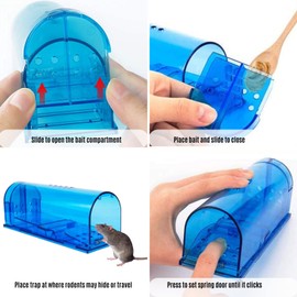 STOPEST Mouse Trap Live Easy to Catch for Mouse Mice Mole Chipmunk, Reusable and Higly Sensitive Trigger for Indoor and Outdoor Use, Blue