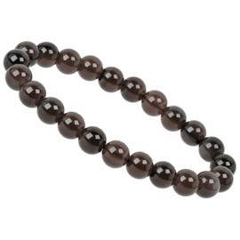 Eledoro PowerBead, Women’s Stretch Bead Bracelet, Made of 8 mm Gemstone Beads, 17 - 18 cm, gemstone, brown
