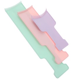 Outanaya 3Pcs Hair Highlighting Board Durable Hair Dye Paddle Tool for Salon Home Use Portable Flat Comb Board for Coloring Dyeing with Distribution