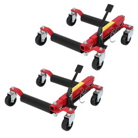 GarveeTech Hydraulic Car Wheel Dolly Jack Set of 2, Heavy Duty 1500 Lbs Car Wheel Dolly Vehicle Skates Positioning with Foot Pedal for Auto Tire Repairing, Vehicle Moving-Red