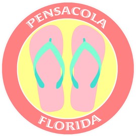 Athena Brands Flip Flops Pensacola Florida - Car Truck Window Bumper Graphics Sticker Decal - Lobster Claw Red