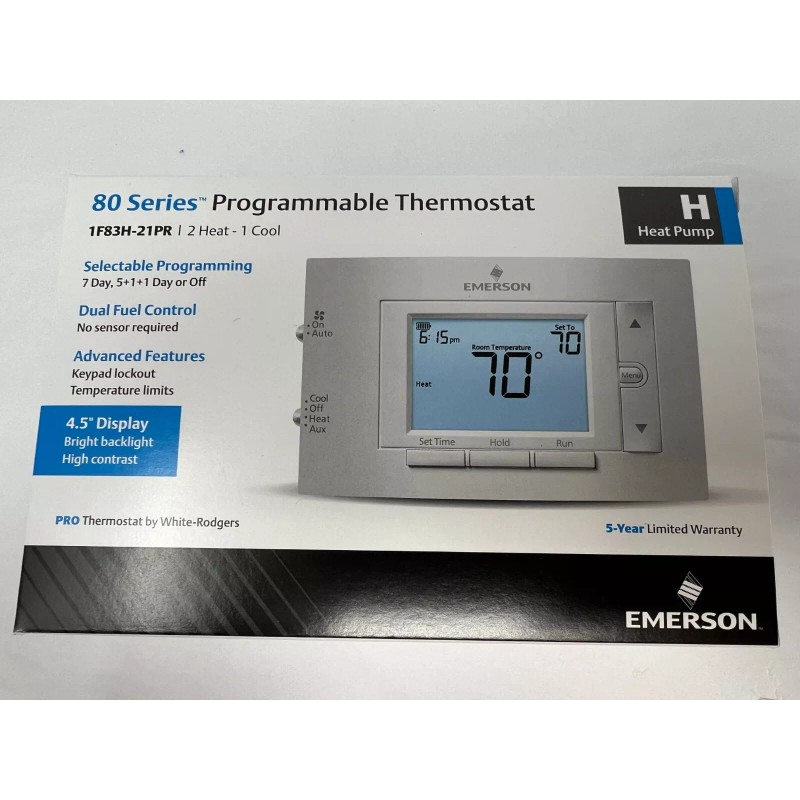 Emerson NEW Emerson 1F83H-21PR Heat Pump 2H/1C Programmable Thermostat 80