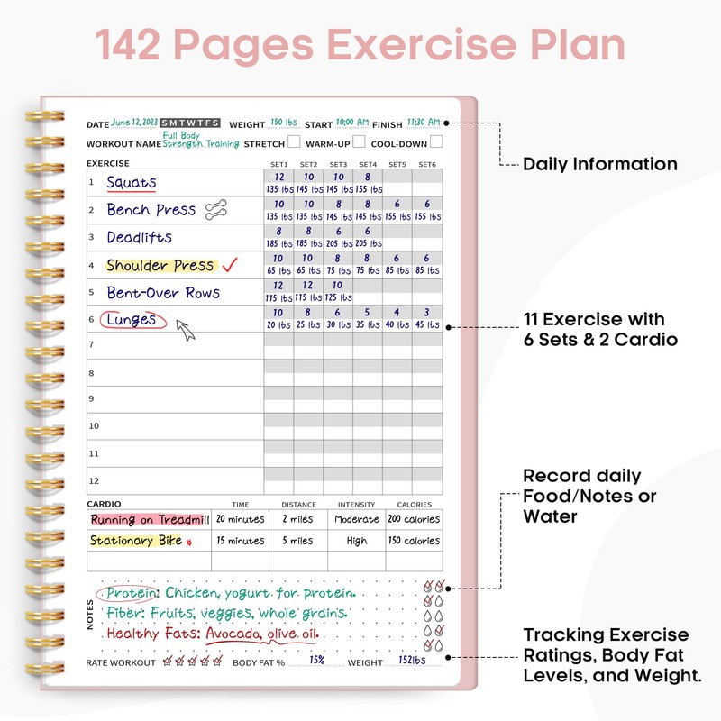 Fitness Workout Journal for Women & Men, A5(5.5" x 8.2")