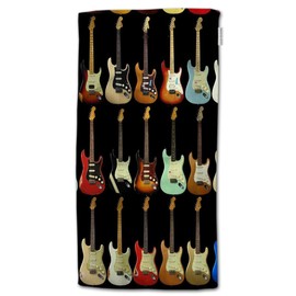 HGOD DESIGNS Guitar Hand Towels,Abstract Musical Instrument Guitar 100% Cotton Soft Bath Hand Towels for Bathroom Kitchen Hotel Spa Hand towels 15"X30"