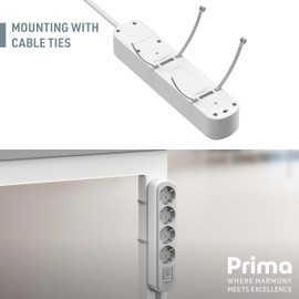 Electraline 62177 3-Way Power Strip with Switch, Cable 3 m / Multiple Socket / Table Socket Power Strip, Female