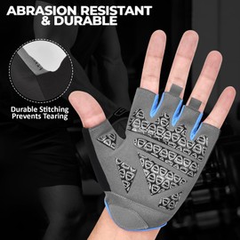AYRO Breathable Weight Lifting Gym Workout Gloves with Extra Grip for Men & Women, Excercise Gloves with Full Palm Protection, Removal with Durable Closure, for Weightlifting (Blue, X-Large)