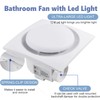 MEOZRI Bathroom Exhaust Fan with LED Light Ceiling Mount Ventilation