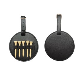 ALLY-MAGIC Golf Tee Holder Pouch Black Leather Golf Tee Storage Holds 5 Tees,Golf Tees Holder Round Golf Accessories Bag Perfect Golf Training Accessory Organiser Y5GEFQDD