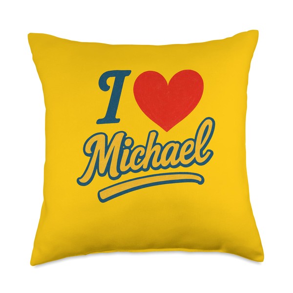 I Love Michael Sweet Personalized Romantic Heart Name Design Throw