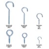 44 Piece Screw Hook Set: 12 Threaded Hook Screws &