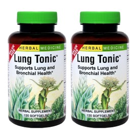 Herbs Etc. Lung Tonic - Lung Supplement for Bronchial Support - Healthy Breathing Support with Mullein, Horehound & Grindelia - 120 Softgels - 2 Pack