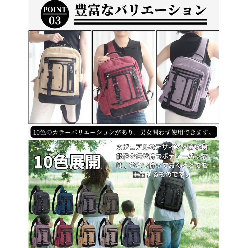 Basicpower Body Bag, Crossbody Bag, Canvas A4, 13 Inch PC,