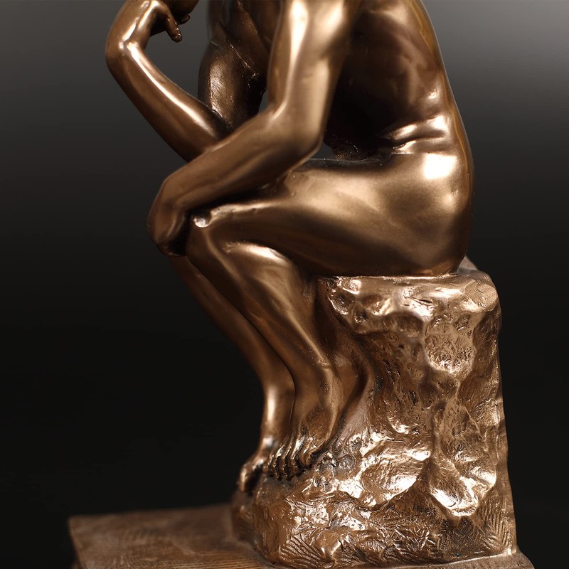 Magicsculp-The Thinker Statue Bookends in Premium Cold Cast Bronze- 7.48-Inch