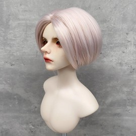 Doll Wig, Middle Parting, Short Wig, Soft Silk Weave, Artificial Hair, Mechanical Dolls or Dolls with Ball Joint (1/3 22-23 cm Head Circumference)