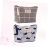 IWOWHERO 2pcs Canvas Makeup Bags Multi Function Toiletries Holders with