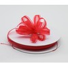 3/8" Red Organza Thin Pull Bow String Ribbon (25 Yard)