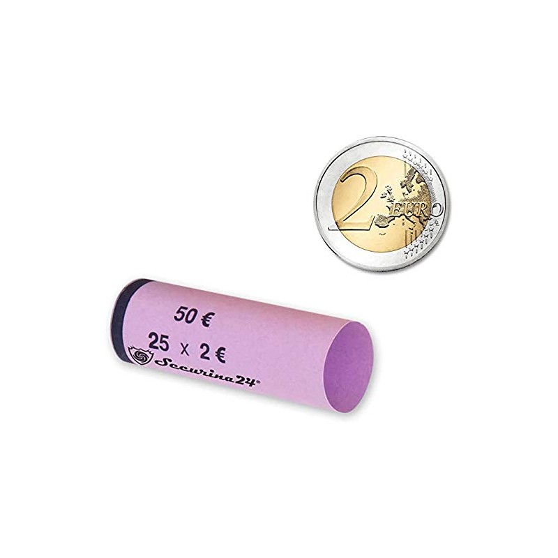 Securina24® Coin Tubes Pack of 300 1 to 2 Euro