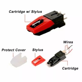Universal 3 Turntable Diamond Stylus Needle for LP Record Player Phono Ceramic Cartridge