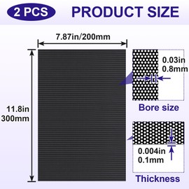 STSTR 2 Sheets 0.5 mm Fursuit Eyes Mesh, Black 11.8 x 7.87 Inch Breathable PVC Eye Mesh Sheet, Waterproof Printable Eye Nets for Furry Cosplay, Props, Fursuits Crafts Making