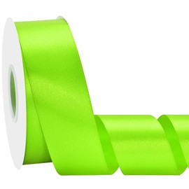 Simplegoal Double Face Lime Green Satin Ribbon 1-1/2 Inch X 50 Yards Polyester Ribbons for Gift Wrapping Fabric Ribbon for Crafts Flower Bouquet Sewing Arts Wedding Party Decoration