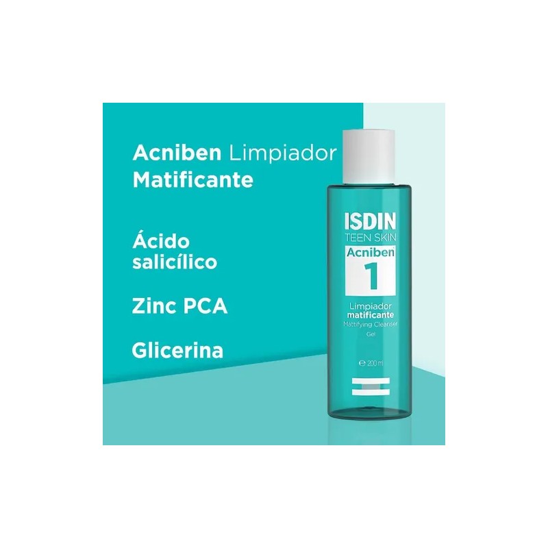 Gel Limpiador Matificante Isdin Acniben Piel Grasa 200ml