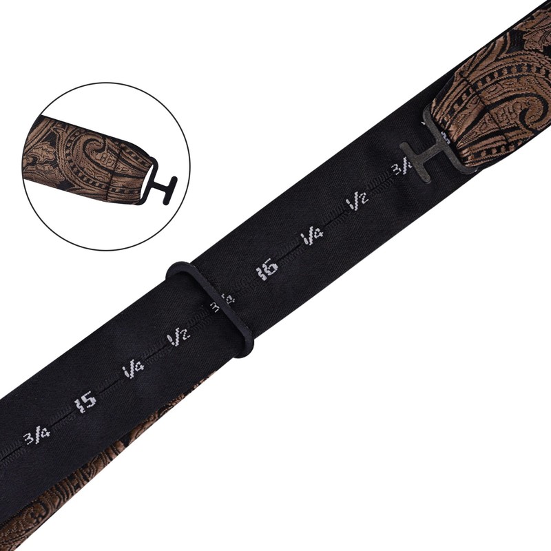 Gusleson Mens Brown Self Tie Bow Tie Silk Woven Paisley