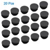 Kyuionty 20 Pack 1-1/8" Round Black PE Plastic Plugs for