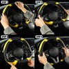 Binsheo Microfiber Leather D Shaped Steering Wheel Cover, Breathable, Anti