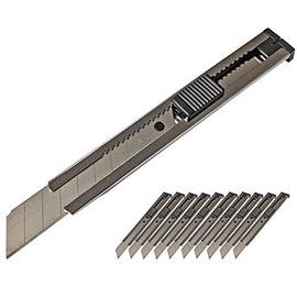 Electriduct Heavy Duty Precision Knife 18mm Blade Metal Utility Knife - Pack of 10 Knives