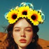 DRESBE Sunflower Light Up Headband Boho Floral LED Headbands Glow