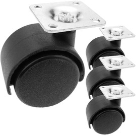 PrimeMatik - Swivel Castors Industrial Nylon Wheel without Brake 40 mm 34 x 34 mm Pack of 4
