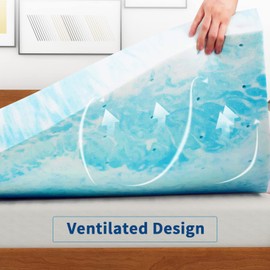 Mattress Topper, 4 Inch Gel Memory Foam Mattress Topper, Twin, CertiPUR-US Certified