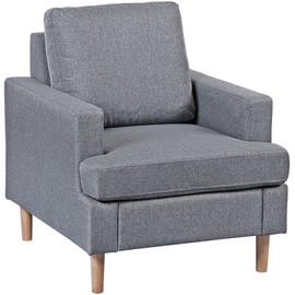Segawe Modern Accent Chair Upholstered Reading Armchair for Living Room Bedroom Gray
