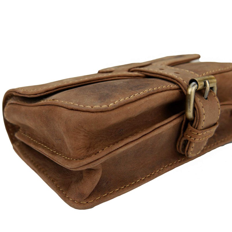 Greenburry Vintage Military Belt Bag Leather 16 cm, brown