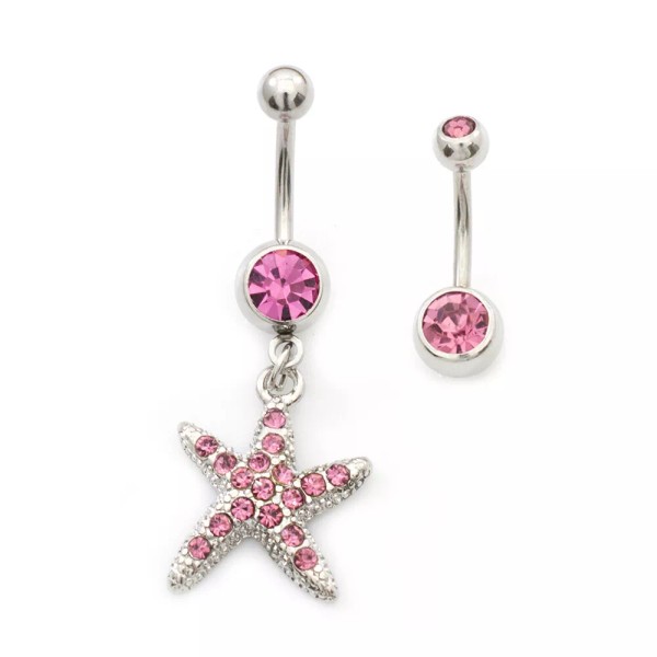 Luxe Modz Pack of two Navel Ring with Cubic Zirconia
