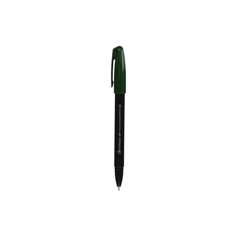 Anterique GP1-5FGPB Gel Ink Ballpoint Pen, 0.5, Black, Green