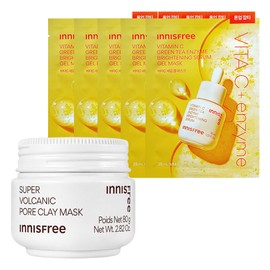 Innisfree Super Volcanic Pore Mask + Vitamin C Serum Gel Mask (25mL) 5 sheets / 이니스프리 수퍼 화산송이 모공 마스크+비타민C 세럼 겔 마스크 (25mL) 5매