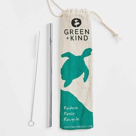 Green + Kind Stainless Steel Straight Straw - Single, 1 Pack