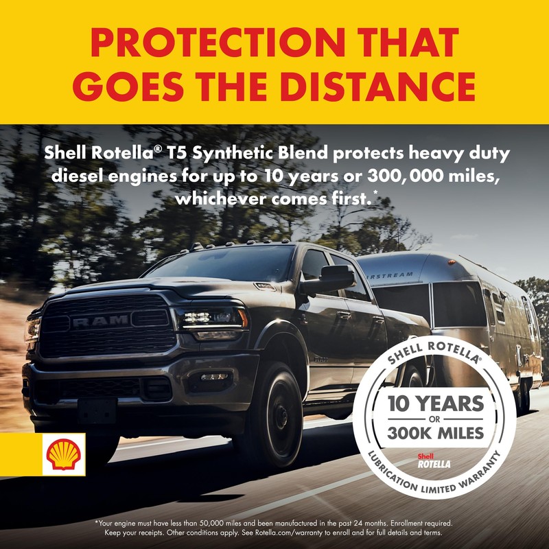 Shell Rotella T5 10W-30 Diesel Engine Oil, 1 Gallon (Case