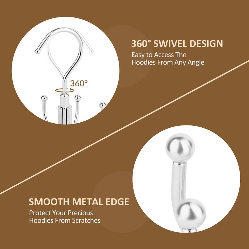 ZEDODIER Hoodie Hangers, 2 Pack Rotatable Hoodie Organzier for Closet,