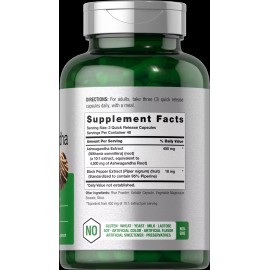 Horbäach Ashwagandha Capsules | Max Strength | 120 Count | Gluten Free | by Horbaach