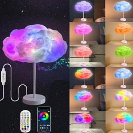 LED Table Lamp,Multicolor lightning Changing Strip Lights,Cloud lights With Remote,APP,Music Sync,Dimmable Bedside Lamp for Adults Bedroom Ambience,Nightstand Lights for Indoor Home Decor Party