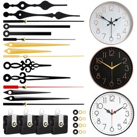 4 PCS High Torque Quartz Clock Movement Mechanism Replacement Clock Kit with 5 Different Pairs of Hands Clock for DIY Repair Clock Parts Shaft Lengths 12mm 15.5mm 21.5mm (Style 1)