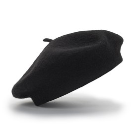 Classic French Beret Hat for Kids - Elegent Black Wool Beret for Party Romantic French Themed Fancy Dress 2-6 Years