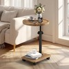 PPAMAPIC C Shaped End Table Adjustable Height, 360°Swivel TV Tray