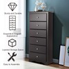 Giantex 6 Drawer Chest Wooden Dresser Clothes Organizer Bedroom, Hallway,