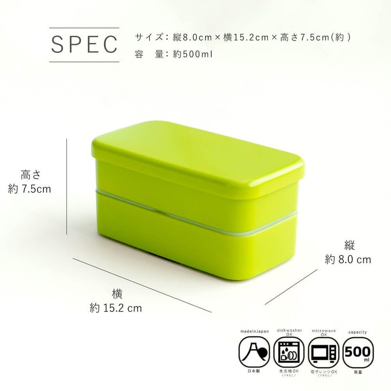 padou Japanese Traditional Color Rectangular 2-Tier Lunch Box (Jet Black)